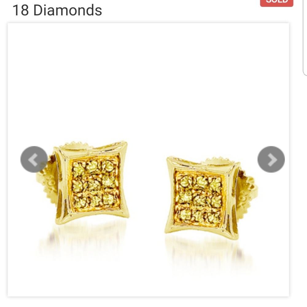 women's gold rhodium 18 diamond designer earrings